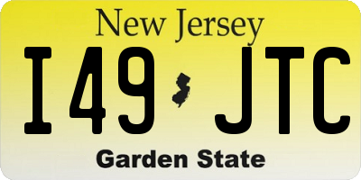 NJ license plate I49JTC