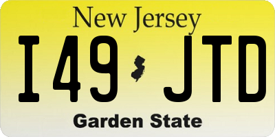NJ license plate I49JTD