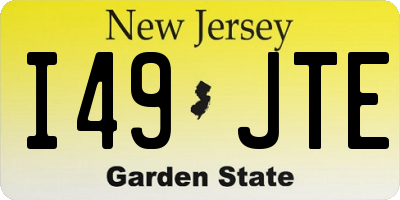 NJ license plate I49JTE