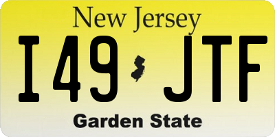 NJ license plate I49JTF