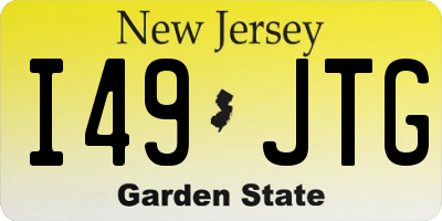 NJ license plate I49JTG