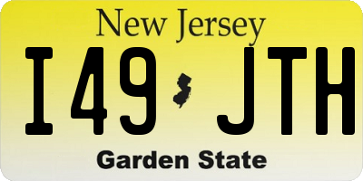 NJ license plate I49JTH