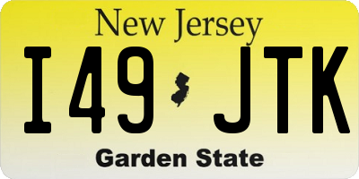 NJ license plate I49JTK