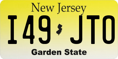 NJ license plate I49JTO