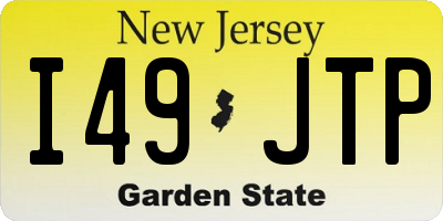 NJ license plate I49JTP