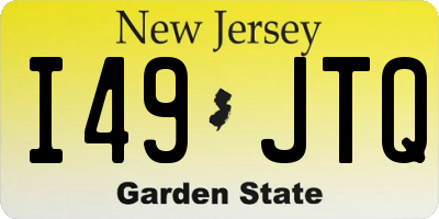 NJ license plate I49JTQ