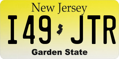 NJ license plate I49JTR