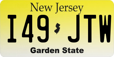 NJ license plate I49JTW