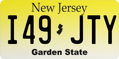 NJ license plate I49JTY
