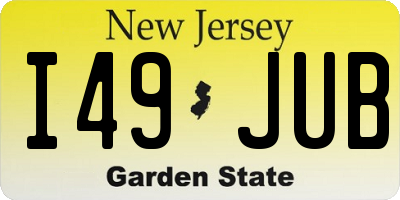 NJ license plate I49JUB