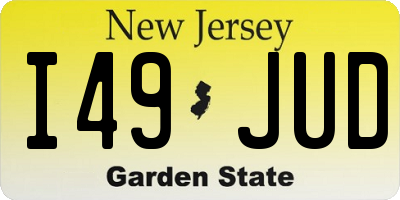 NJ license plate I49JUD