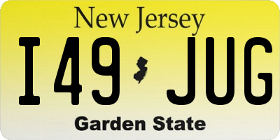 NJ license plate I49JUG