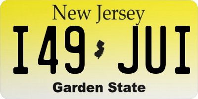 NJ license plate I49JUI