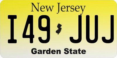 NJ license plate I49JUJ