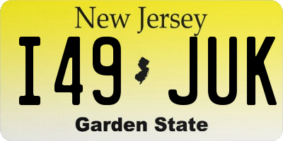NJ license plate I49JUK