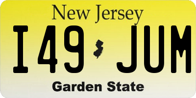 NJ license plate I49JUM