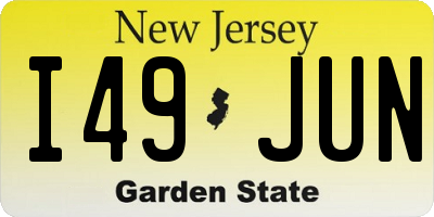 NJ license plate I49JUN