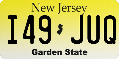 NJ license plate I49JUQ