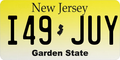 NJ license plate I49JUY