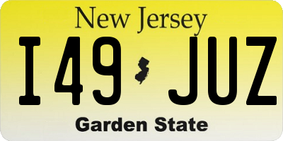 NJ license plate I49JUZ