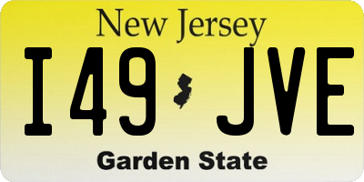 NJ license plate I49JVE