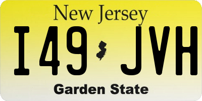 NJ license plate I49JVH