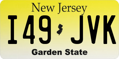 NJ license plate I49JVK