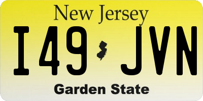 NJ license plate I49JVN