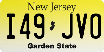 NJ license plate I49JVO