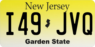 NJ license plate I49JVQ