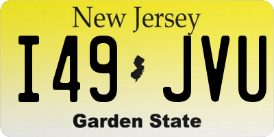 NJ license plate I49JVU