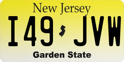 NJ license plate I49JVW