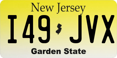 NJ license plate I49JVX