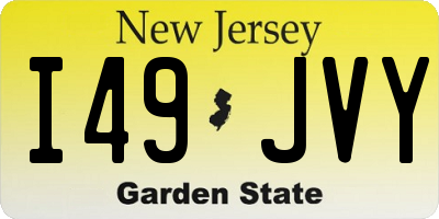 NJ license plate I49JVY