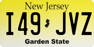 NJ license plate I49JVZ