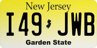 NJ license plate I49JWB