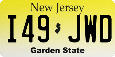 NJ license plate I49JWD