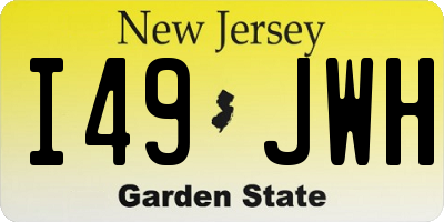 NJ license plate I49JWH