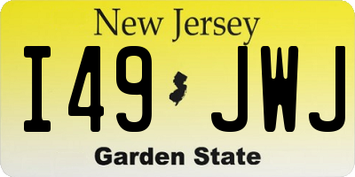 NJ license plate I49JWJ