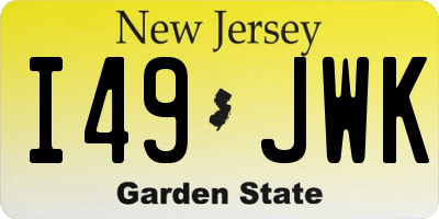 NJ license plate I49JWK