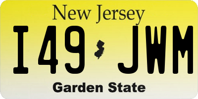 NJ license plate I49JWM