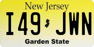 NJ license plate I49JWN