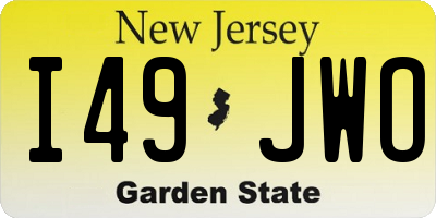 NJ license plate I49JWO