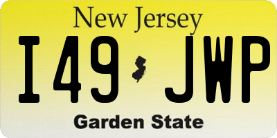 NJ license plate I49JWP