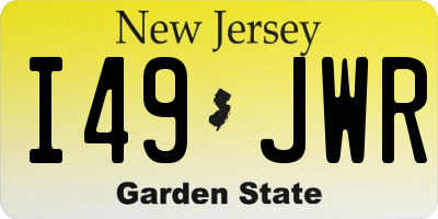 NJ license plate I49JWR