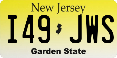 NJ license plate I49JWS