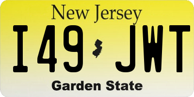 NJ license plate I49JWT