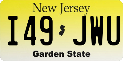 NJ license plate I49JWU