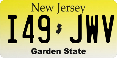 NJ license plate I49JWV