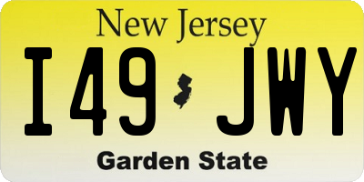 NJ license plate I49JWY
